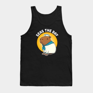 Seas the day Cartoon Capybara Sailor Tank Top